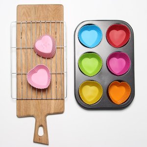 Tái sử dụng Silicone Muffin trường hợp <span class=keywords><strong>Baking</strong></span> cup đa hình dạng không dính Silicone Khuôn bánh nướng ly muffin cupcake lót - Product Image 4
