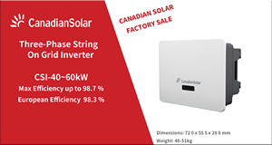 Onduleur triphasé DC/AC pour chaîne de panneaux solaires IP66 40/50/60kW, entrée max. 1100V, rendement 98,7%, garantie 5 ans pour utilisation solaire - Product Image 4