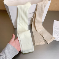 Chaussettes amples pour femmes, couleur unie, au-dessus du genou, chaussettes fines en maille respirante pour le printemps et l'été