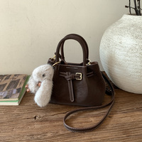 Sac seau rétro coréen simple à porter à la main pour femme, nouvelle collection hiver 2025, sac à bandoulière de luxe léger à texture raffinée