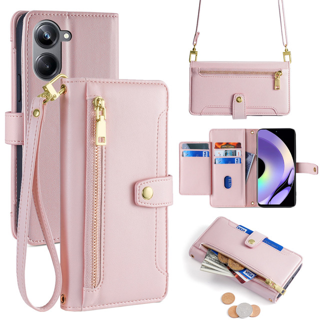 PU Leather Crossbody Phone Case for iPhone 14 15 16 13 12 11 14 Pro Max Plus Lanyard Flip Zipper Wallet Cover
