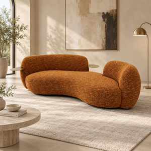 Asymmetrical <b>Sofa</b> Solid <b>Wood</b> Inner <b>Frame</b> Imported Russian Larch Multi-layer Solid <b>Wood</b> Board 45D High Density Foam U-shaped - Product Image 1