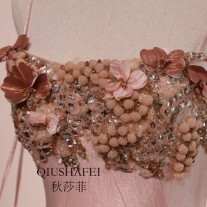 Factory Wholesale <strong>Blush</strong> Pink 3D Floral Evening <strong>Gown</strong> Spaghetti Strap Tulle <strong>Ball</strong> <strong>Gown</strong> Dress - Product Image 4
