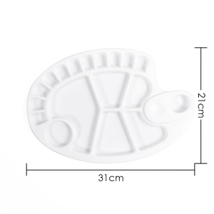 Foska <span class=keywords><strong>Palette</strong></span> de <span class=keywords><strong>peinture</strong></span> en plastique blanc robuste en forme de poisson moyen 17 puits pour aquarelle <span class=keywords><strong>Gouache</strong></span> <span class=keywords><strong>peinture</strong></span> Art artisanat projet de bricolage - Product Image 2