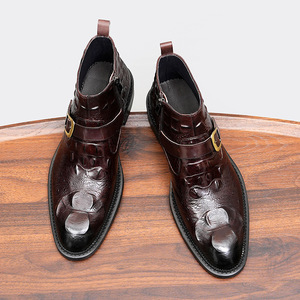 Nouvelles Bottes Oxford Montantes pour Hommes à Bout Carré, en Cuir Véritable, Antidérapantes, Style Affaires et Mode Senior - Product Image 6