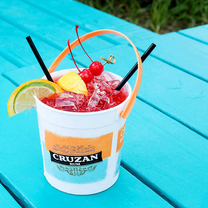 35OZ Plastic Drink The Rum Bucket With Handle Custom Margarita Mix