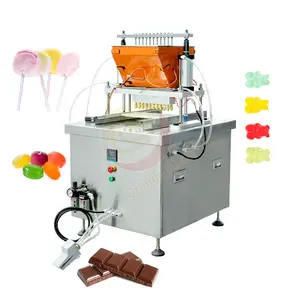 Chocolate Doce Fazer Rainbow Sour Belt Center Encha Duro Despeje Doces Semi automática Lollipop Machine