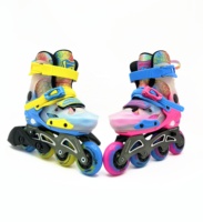 Patins à roulettes ajustables en PU pour enfants, personnalisables, de niveau professionnel, pour l'extérieur, avec châssis en aluminium, vente en gros par EACH