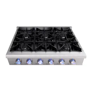 Gyxion — réchaud portable en acier inoxydable, pour pique-nique extérieur, cuisinière de cuisine à 6 plateaux, plaque de cuisson à gaz samsung