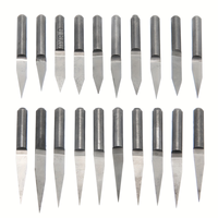20 pièces Fraise conique à extrémité plate en carbure de tungstène, queue de 3,175 mm, pour découpe et gravure de métal, outil de fraisage CNC OEM