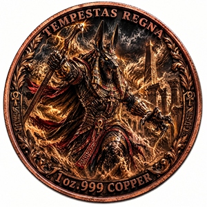 Moneda de Cobre .999 de 1oz con Relieve 3D del Dios de la Tormenta Egipcio, Acabado Antiguo, Tempestas Regna, Coleccionable, Decoración, Regalo - Product Image 2