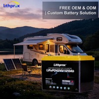 Batterie LiFePO4 à décharge profonde 24V 120AH Grade A pour pêche à la traîne, bricolage, camping-car, BMS intelligent RS485, connecteur Anderson, 6000+ cycles, CE RoHS IP67 OEM ODM