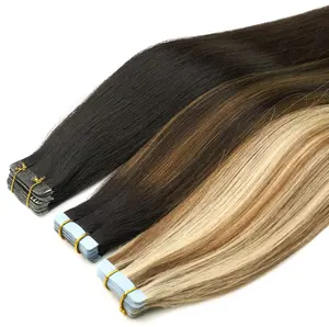 Top Quality Full Cuticle European Blonde Ombre Tape In Human Hair 100% Russian Hair Tape Ins Extensions