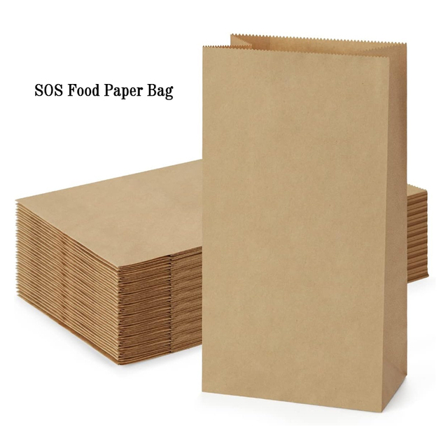 Factory Price Custom Brown Kraft SOS Paper Bags Personalized Printing Available