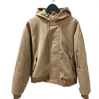Blouson Bomber en Toile Personnalisé pour Homme Grande Taille, à Capuche, avec Poche sur le Bras, Doublure Matelassée Côtelée, Hiver, Décontracté, Vente en Gros, Vêtements d'Extérieur, Streetwear, OEM