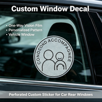 Autocollant perforé personnalisé à vision unidirectionnelle pour vitre de voiture – Motif personnalisé en vinyle pour vitre de voiture Conduite Accompagnée