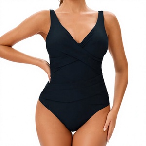 Traje de baño de una pieza con bloques de color personalizados, control de abdomen, push-up, efecto adelgazante, lazo en la espalda, proveedor OEM - Product Image 4