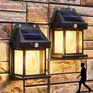 Luces Solares de Pared para Exteriores LED IP65 Impermeables con Sensor de Luz Regulable para Jardín 28-43 Lúmenes - Product Image 1