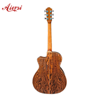 Aiersi Brand Colour Pearl Inlaid Glossy Armrest Exotic Bocote Wood Acoustic Guitar High Grade Handmade Folk Musical Instrument