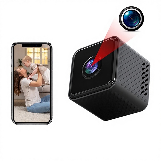 SHUZHI X2 Small Square HD WiFi Wireless 1080p Night Vision Security Camera TF Card Cloud Picture-Taking Outdoor 355 Viewing