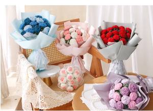 Fleurs tricotées au crochet à la main pour la saint-valentin, <span class=keywords><strong>rose</strong></span> fraîche préservée pour la petite amie <span class=keywords><strong>et</strong></span> la mère - Product Image 4