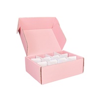 Cajas de Cartón Corrugado Rosa para Envío, con Diseño de Impresión de Marca Negra Personalizada, para Embalaje de Papel