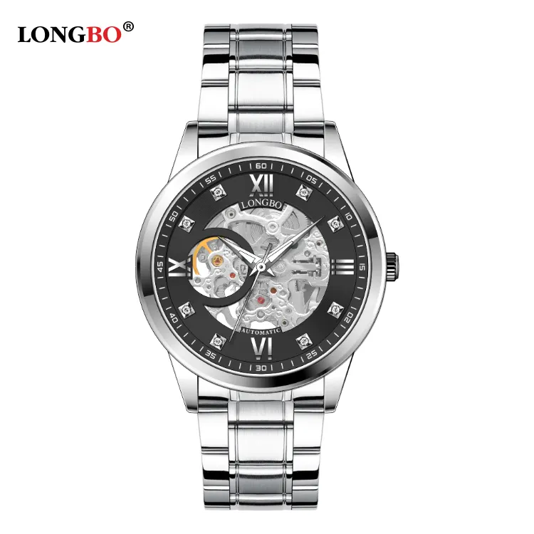 LONGBO 83210 גובה איכות גברים של שעון luxsary עולם זמן watchwinder אוטומטי שעון המותח יהלומים
