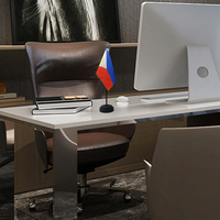 Ornements de mini-drapeaux nationaux personnalisables Philippines, drapeaux de bureau et de négociation avec base en plastique, fabriqués aux Philippines