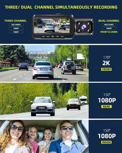 高品质双镜头三通道行车记录仪 3.16 英寸 IPS 屏幕 170 度广视角 GPS WIFI 可选 4K 夜视录像机 - Product Image 3