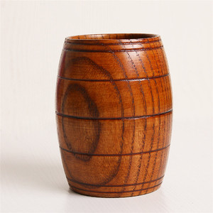 Creativo de barril de vino forma de azufaifa de madera copa natural retro hechos a mano gran barriga café taza de cerveza - Product Image 6