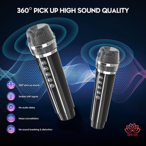 Sistema de DJ Portátil de 20W y 4 Ohmios para Karaoke, Altavoz con Luz RGB, Rango Completo de 3 Pulgadas, Radio para Exteriores, 2 Micrófonos Inalámbricos para Fiestas en Casa - Product Image 2