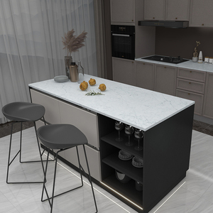 Paneles de Pared de Cuarzo Blanco Calacatta, Diseño Moderno con Vetas Largas, Losa de Mármol Artificial, Encimeras de Cocina de Cuarzo - Product Image 4