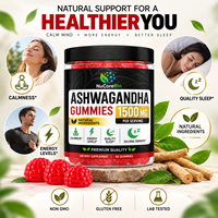Gummies à l'ashwagandha avec extrait de racine pour le soulagement du stress, l'amélioration de l'humeur, la concentration, l'énergie, le soutien du sommeil chez l'adulte, OEM, marque privée, vente en gros, en vrac