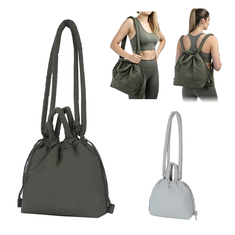 Multiway Puffer Tote Bag Women Drawstring Soft