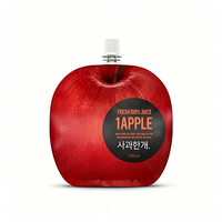 Pochettes souples personnalisables en forme de pomme avec bec verseur pour jus de fruits et légumes frais, emballage portable pour boissons, personnalisable