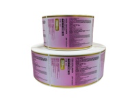 Étiquette adhésive en PET imperméable avec code-barres pour emballage cosmétique, résistante à l'huile, personnalisable, forme ronde, impression offset CMYK