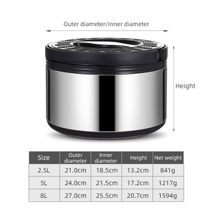 <span class=keywords><strong>Set</strong></span> di <span class=keywords><strong>3</strong></span> Pezzi in Acciaio Inox 201 a Doppia Parete per Mantenere il Calore, <span class=keywords><strong>Set</strong></span> di Casseruole Termiche - Product Image 3