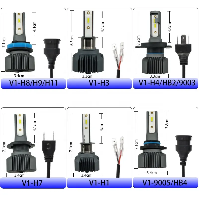 قطع غيار السيارات V1 36W led h4 مصابيح سيارة led ملحقات إضاءة السيارة H11 Luces مصابيح إضاءة أمامية للسيارة عالية الجودة 1860 CSP