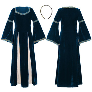 Renacimiento Retro Edad Media Niñas Disfraz Niños Puesta en escena Falda larga para Canción Baile Drama Fiesta Disfraz <span class=keywords><strong>de</strong></span> Halloween - Product Image 5