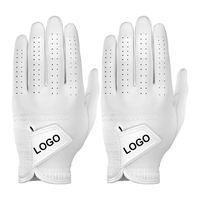 Guante de Golf de Cabretta Suave para Zurdos con Logotipo Personalizado de Alta Calidad, Guantes de Golf Transpirables de Cuero Cabretta