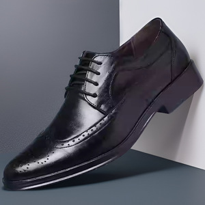 Scarpe Oxford Brogue <span class=keywords><strong>Bianche</strong></span> Premium da Uomo con Punta a Coda di Gabbiano, Suola in Gomma Confortevole, Fodera in PU, Antiscivolo, Allacciate, per Cerimonie - Product Image 4