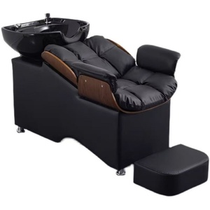 Chaise de shampooing moderne avec lavabo en céramique Salon de coiffure Chambre à coucher Salon Atelier - pour laver les cheveux Haute qualité - Product Image 1
