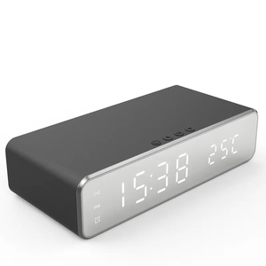 Chargeur sans fil Réveil LED Thermomètre numérique pour écouteurs Chargeurs de téléphone Chargement rapide Station d'accueil pour <span class=keywords><strong>iPhone</strong></span> Samsung - Product Image 1