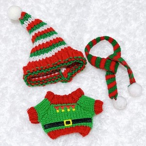 Ensemble de tenues de Noël pour poupées en vinyle, pulls en tricot, chapeaux, vêtements d'hiver pour poupées, version Q, unisexe, nouveaux accessoires - Product Image 2