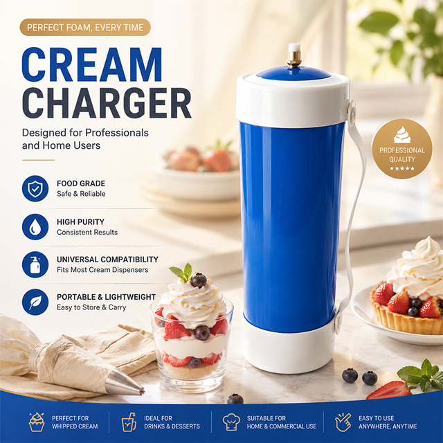 Premium Empty Cream Charger Cylinder Disposable Steel Bottle for Catering Supply