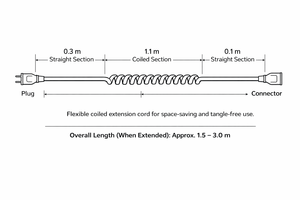 Cable de alimentación extendido estándar japonés flexible en espiral con enchufe PSE para máquinas de belleza - Product Image 2