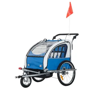 三轮安全耐用自行车拖车宠物可拆卸金属框架儿童旅行车拖车旅行野营车自行车货运拖车