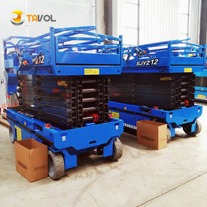 <span class=keywords><strong>Platform</strong></span> Kerja Udara Listrik SJYZ-12 Terlaris 12m 320kg Tersedia, Lift Gunting Hidrolik Self Propelled untuk Konstruksi - Product Image 1