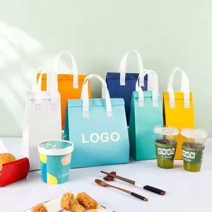 Wholesale Disposable Non Woven Aluminum <b>Foil</b> Insulated Letter Zipper Closure Cooler Bag <b>Cater</b> Fast Food Beverage Take-out Pack - Product Image 1