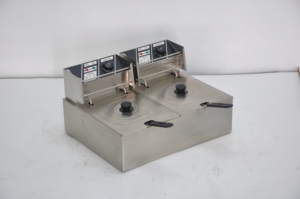 Friteuse professionnelle à double cuve, friteuse électrique pour frites, 5000W, en acier inoxydable - Product Image 5